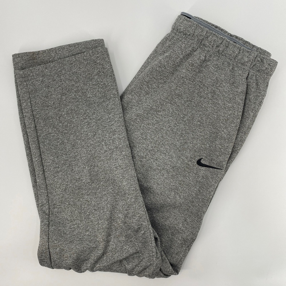Nike Therma FIT Training Pants Mens XXL Gray Fleece Joggers Athletic Open Hem
